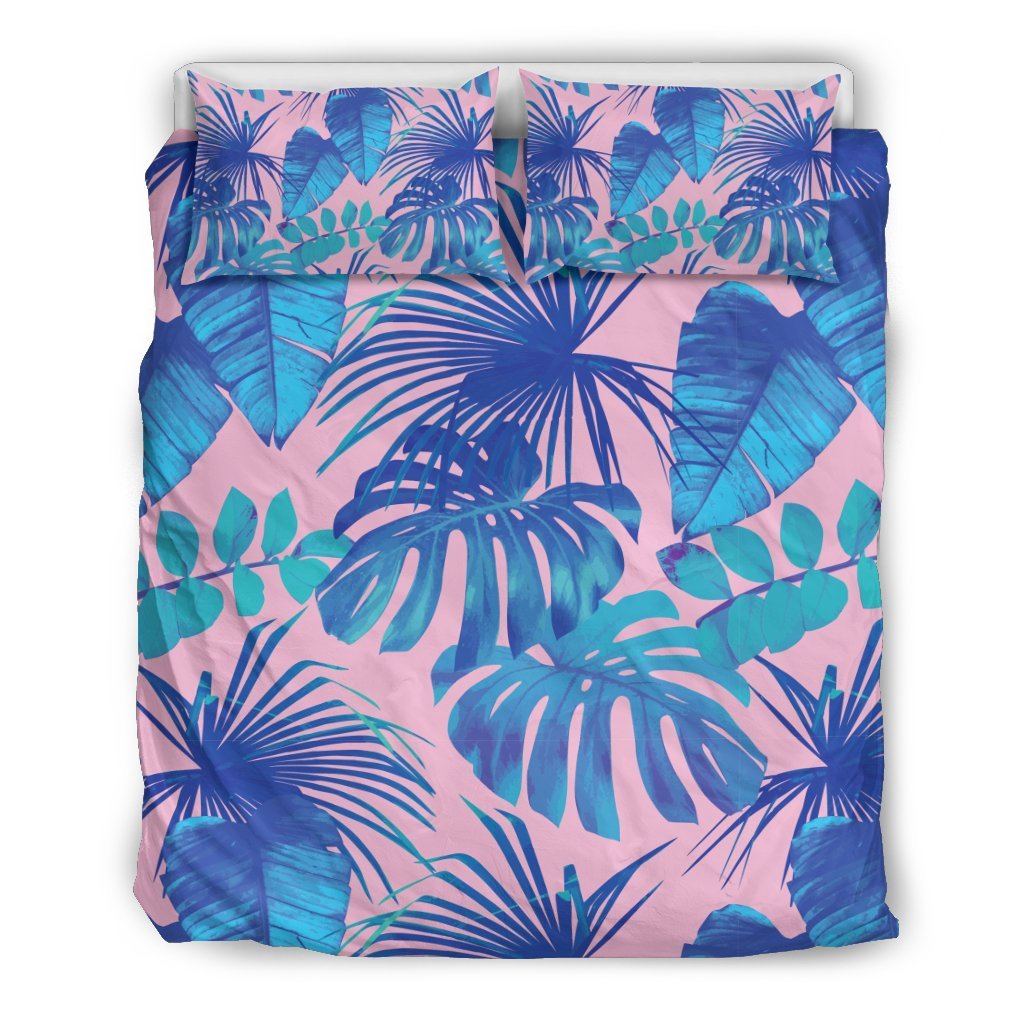 Tropical Floral Hawaiian Palm Leaves Pattern Print Duvet Cover Bedding Set-grizzshop