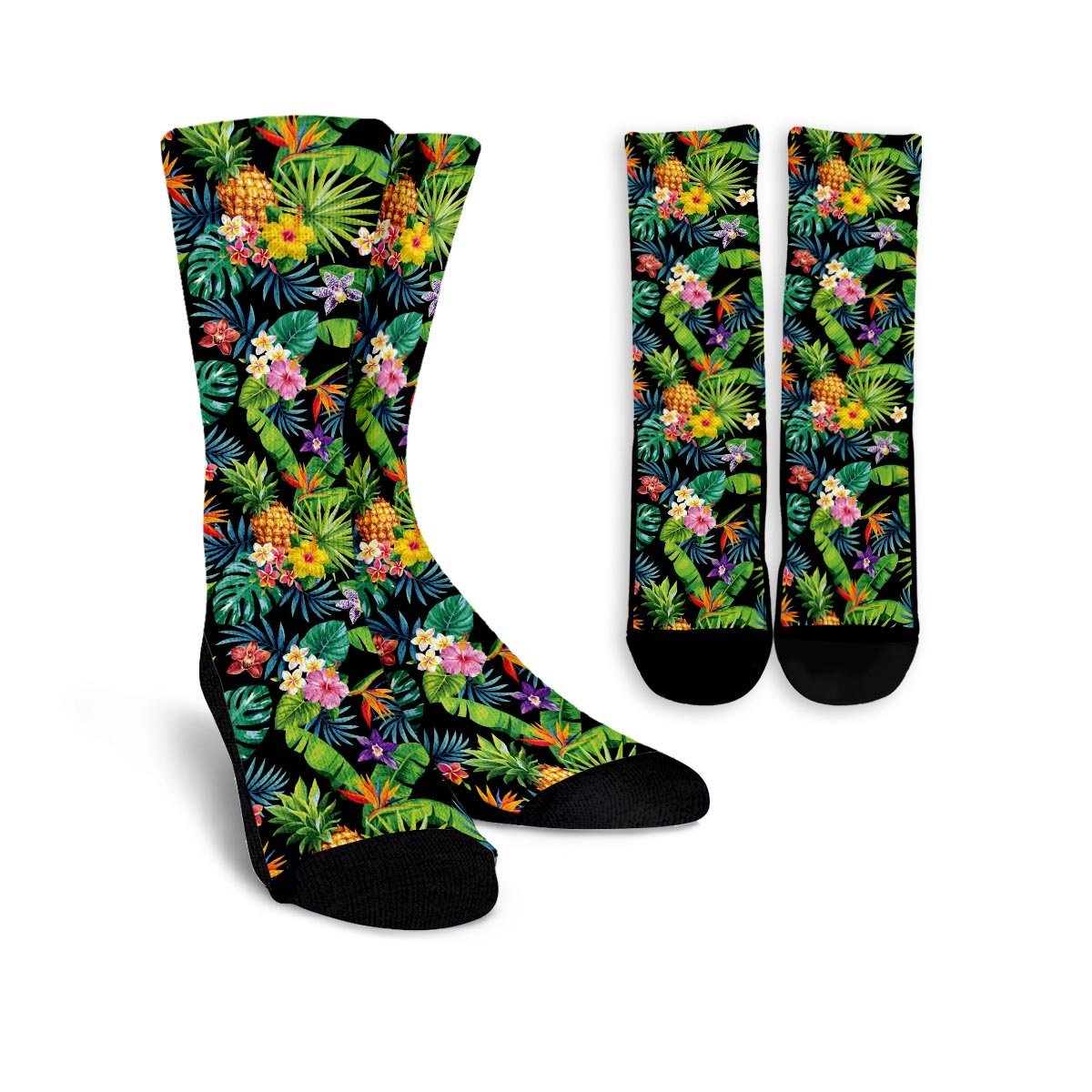 Tropical Hawaiian Floral Print Unisex Socks-grizzshop