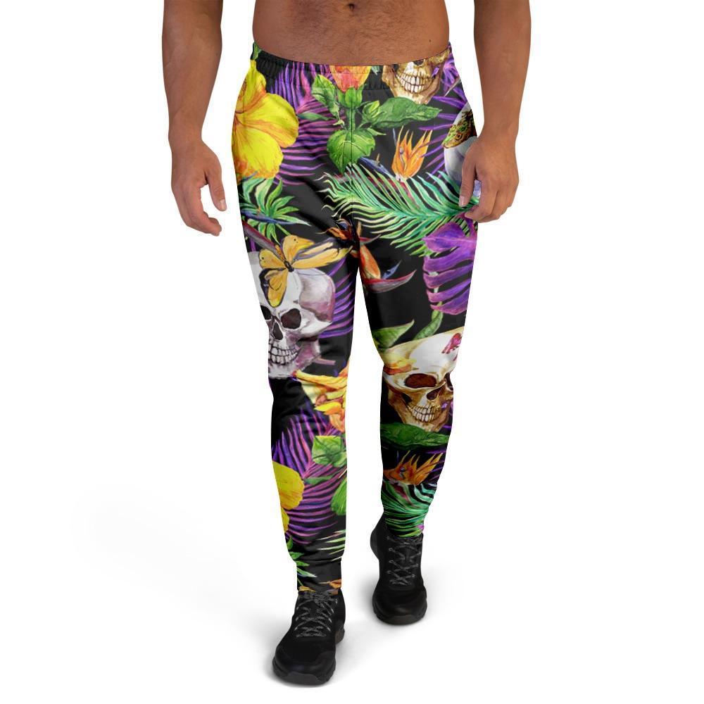 Tropical Hawaiian Skull Men's Joggers-grizzshop