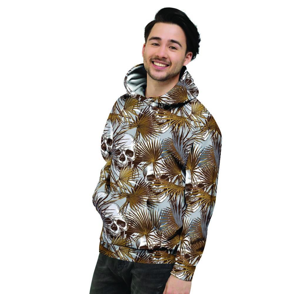 Tropical Leaf Skull Men's Hoodie-grizzshop