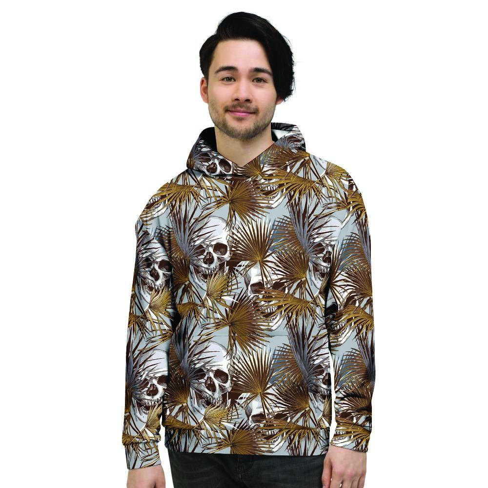 Tropical Leaf Skull Men's Hoodie-grizzshop