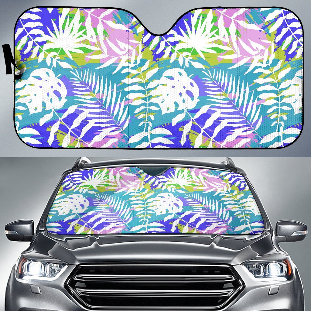 Tropical Palm Leaves Hawaiian Pattern Print Car Sun Shade-grizzshop