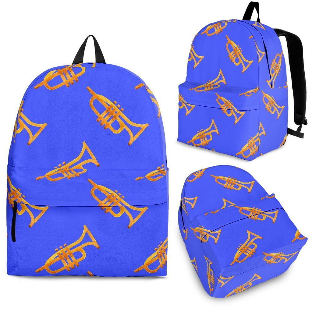 Trumpet Blue Pattern Print Backpack-grizzshop