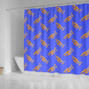 Trumpet Blue Pattern Print Bathroom Shower Curtain-grizzshop