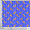 Trumpet Blue Pattern Print Bathroom Shower Curtain-grizzshop