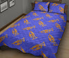 Trumpet Blue Pattern Print Bed Set Quilt-grizzshop