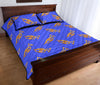 Trumpet Blue Pattern Print Bed Set Quilt-grizzshop