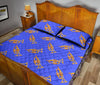 Trumpet Blue Pattern Print Bed Set Quilt-grizzshop