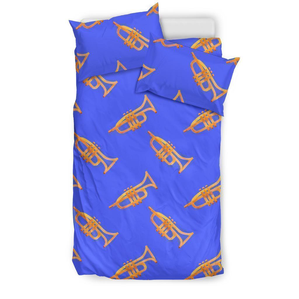 Trumpet Blue Pattern Print Duvet Cover Bedding Set-grizzshop