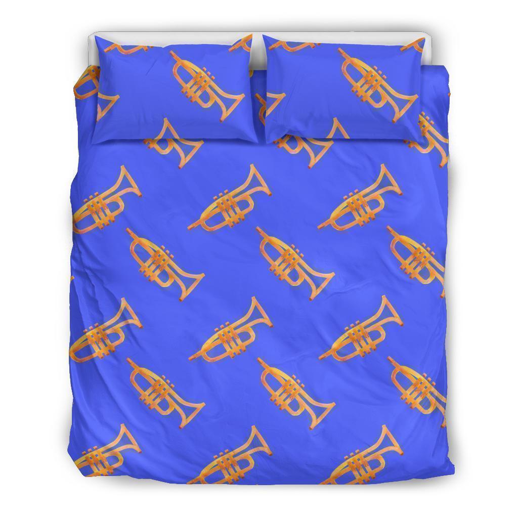 Trumpet Blue Pattern Print Duvet Cover Bedding Set-grizzshop