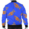 Trumpet Blue Pattern Print Men's Bomber Jacket-grizzshop