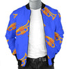 Trumpet Blue Pattern Print Men's Bomber Jacket-grizzshop