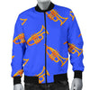 Trumpet Blue Pattern Print Men's Bomber Jacket-grizzshop