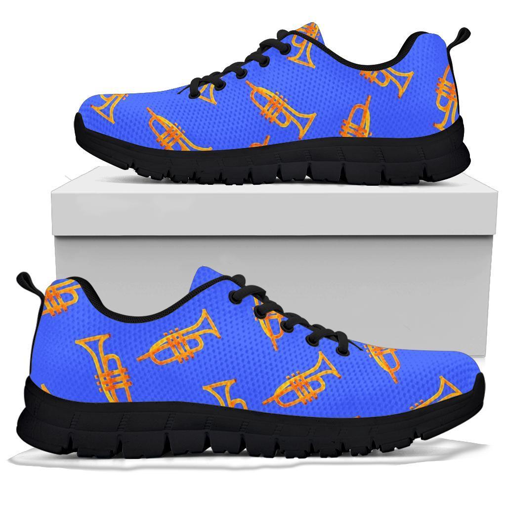 Trumpet Blue Pattern Print Sneaker Shoes For Men Women-grizzshop