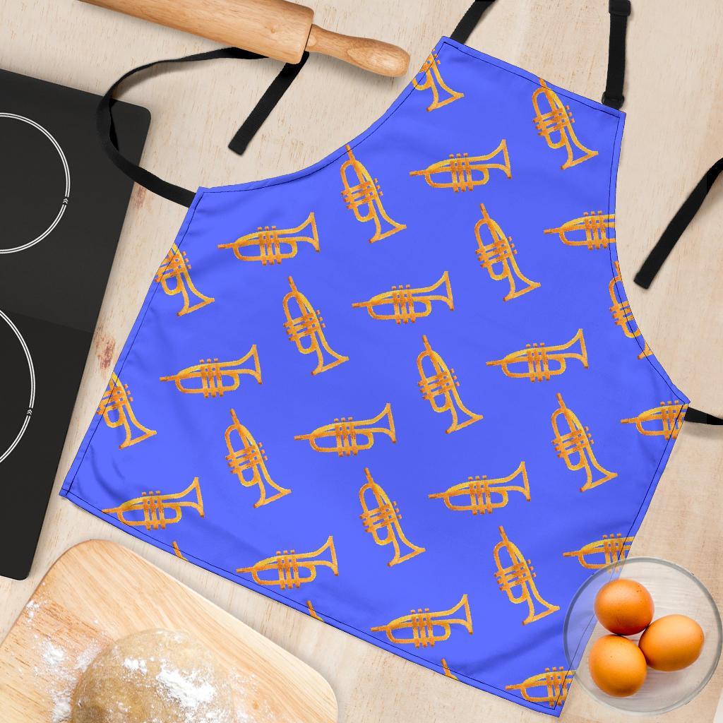 Trumpet Blue Pattern Print Women's Apron-grizzshop