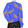 Trumpet Blue Pattern Print Women's Sweatshirt-grizzshop