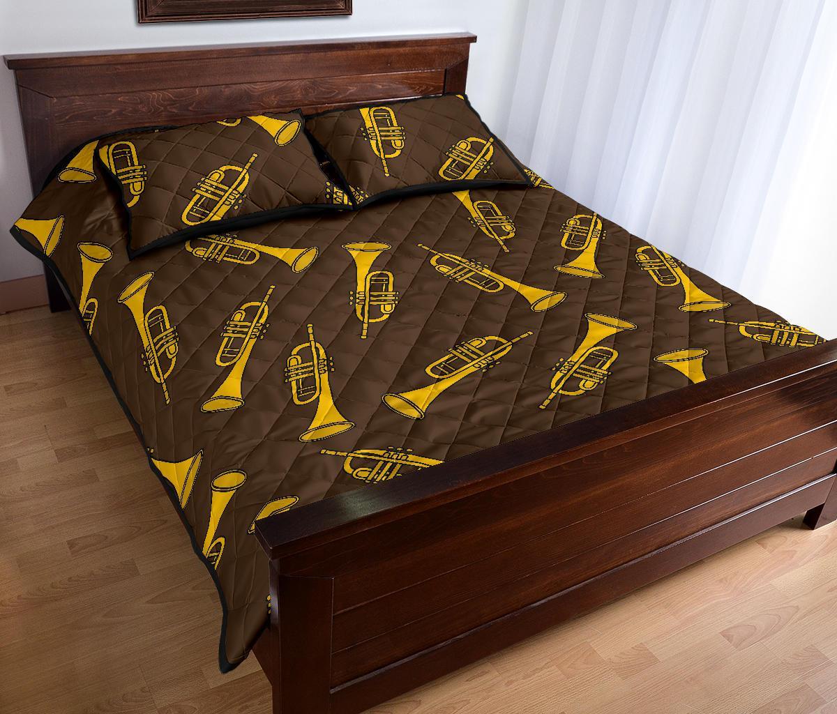 Trumpet Pattern Print Bed Set Quilt-grizzshop