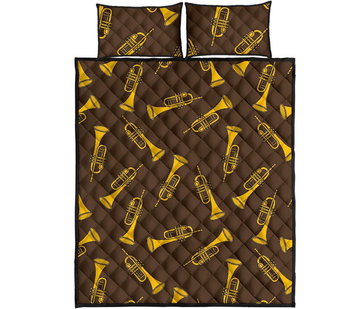 Trumpet Pattern Print Bed Set Quilt-grizzshop