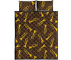 Trumpet Pattern Print Bed Set Quilt-grizzshop