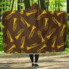 Trumpet Pattern Print Hooded Blanket-grizzshop