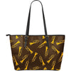 Trumpet Pattern Print Leather Tote Bag-grizzshop