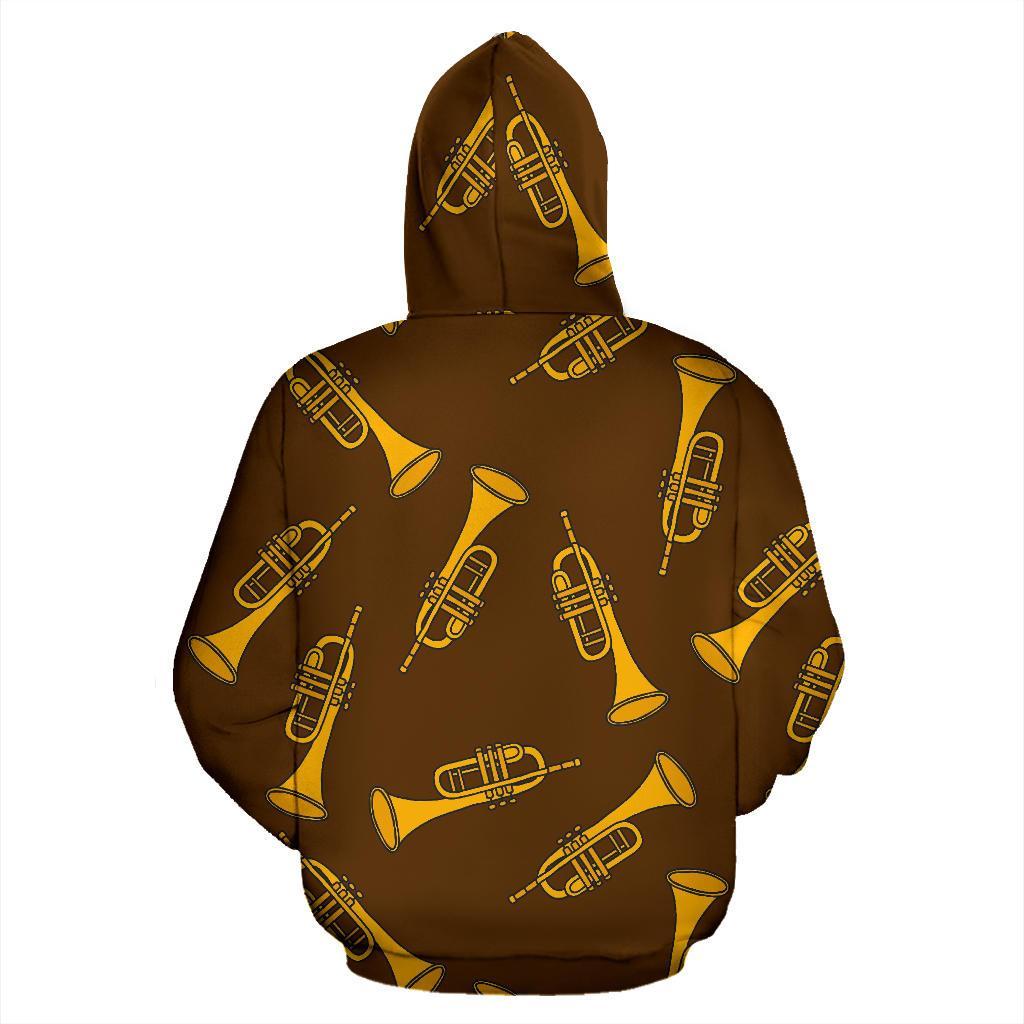 Trumpet Pattern Print Men Women Pullover Hoodie-grizzshop