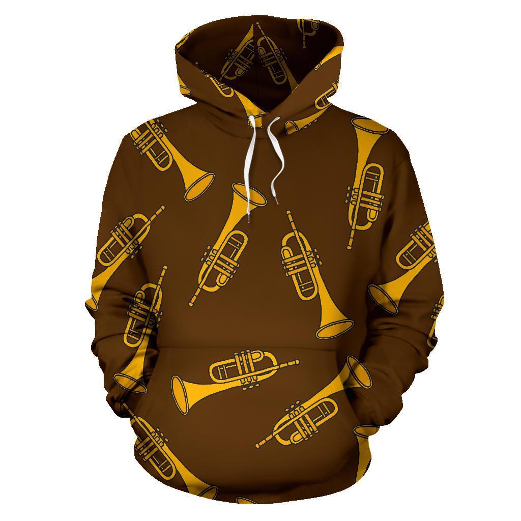 Trumpet Pattern Print Men Women Pullover Hoodie-grizzshop