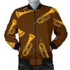 Trumpet Pattern Print Men's Bomber Jacket-grizzshop