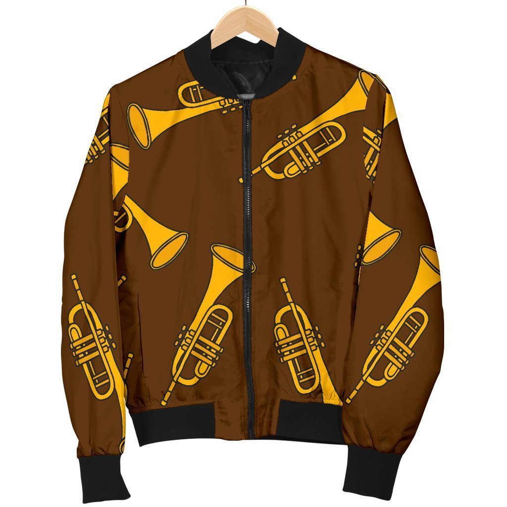 Trumpet Pattern Print Men's Bomber Jacket-grizzshop