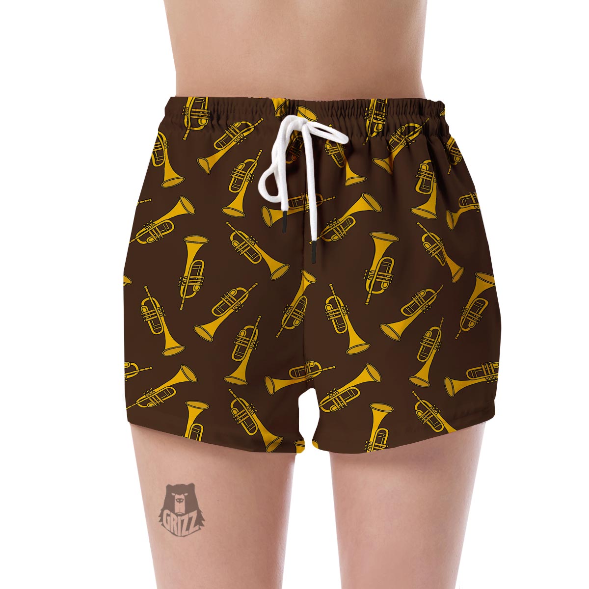 Trumpet Pattern Print Women's Shorts-grizzshop