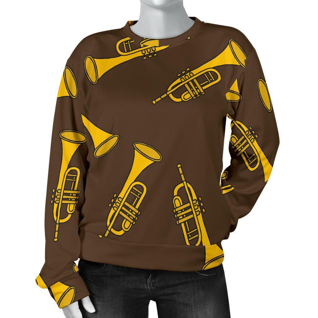 Trumpet Pattern Print Women's Sweatshirt-grizzshop