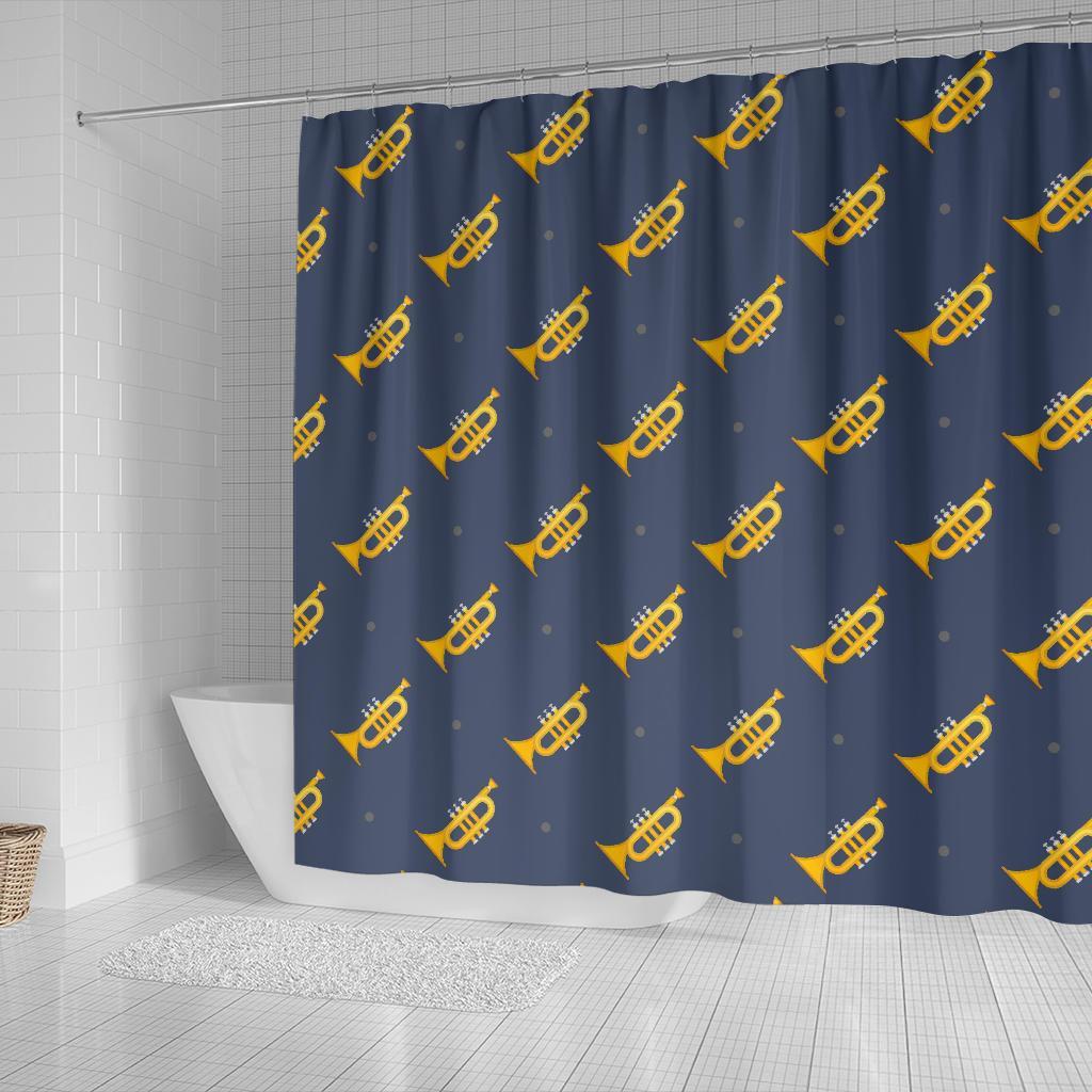 Trumpet Print Pattern Bathroom Shower Curtain-grizzshop