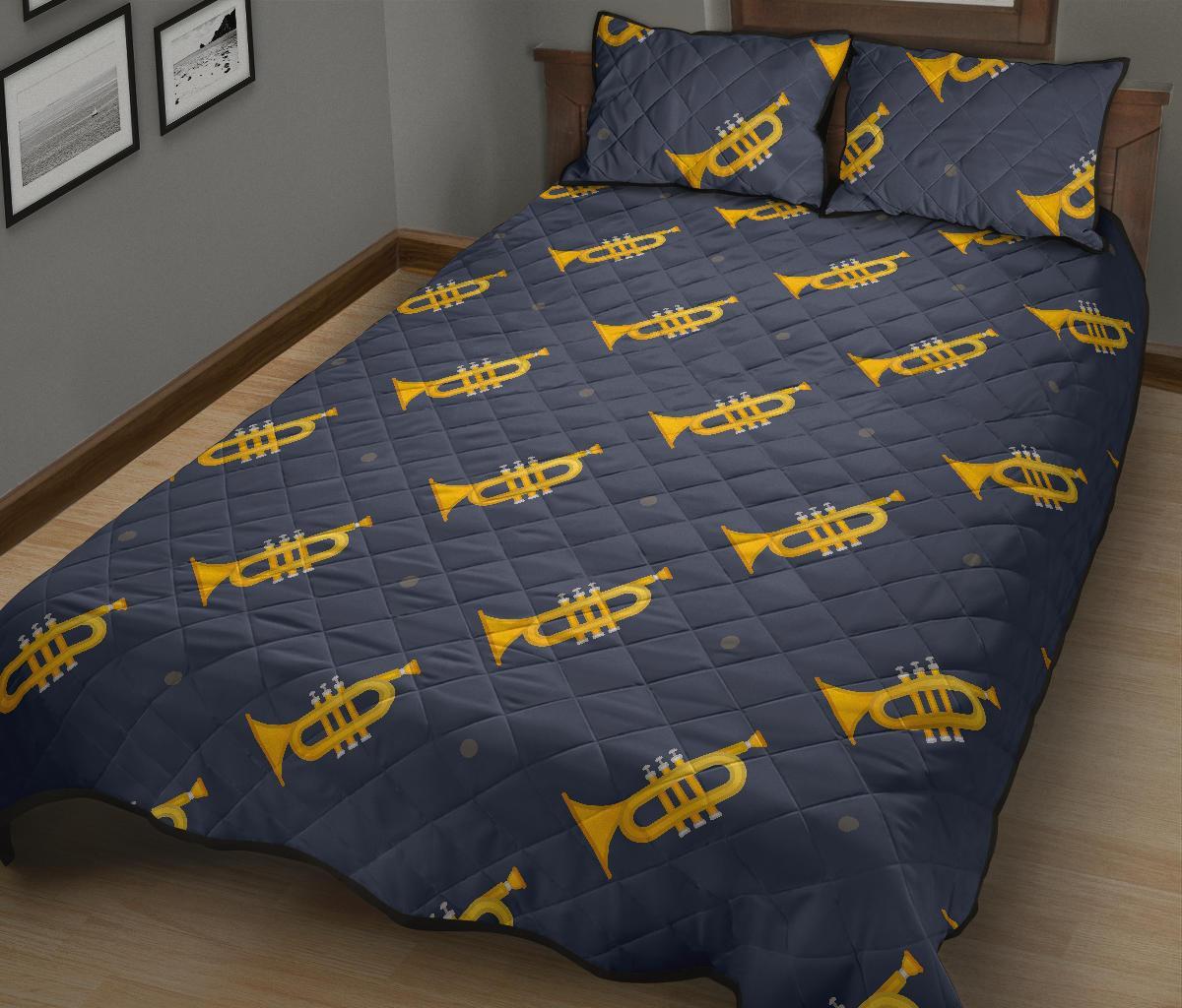 Trumpet Print Pattern Bed Set Quilt-grizzshop