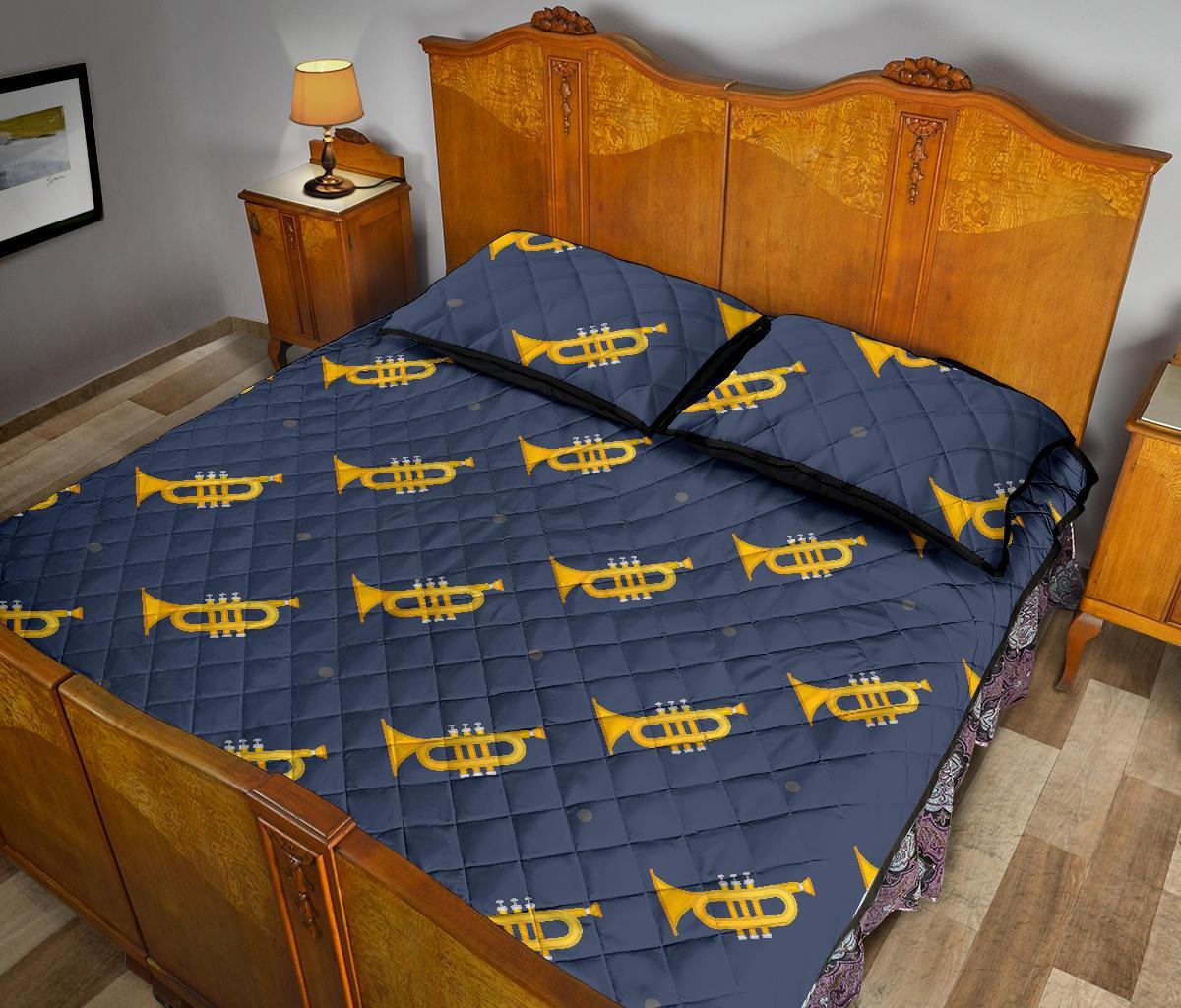 Trumpet Print Pattern Bed Set Quilt-grizzshop