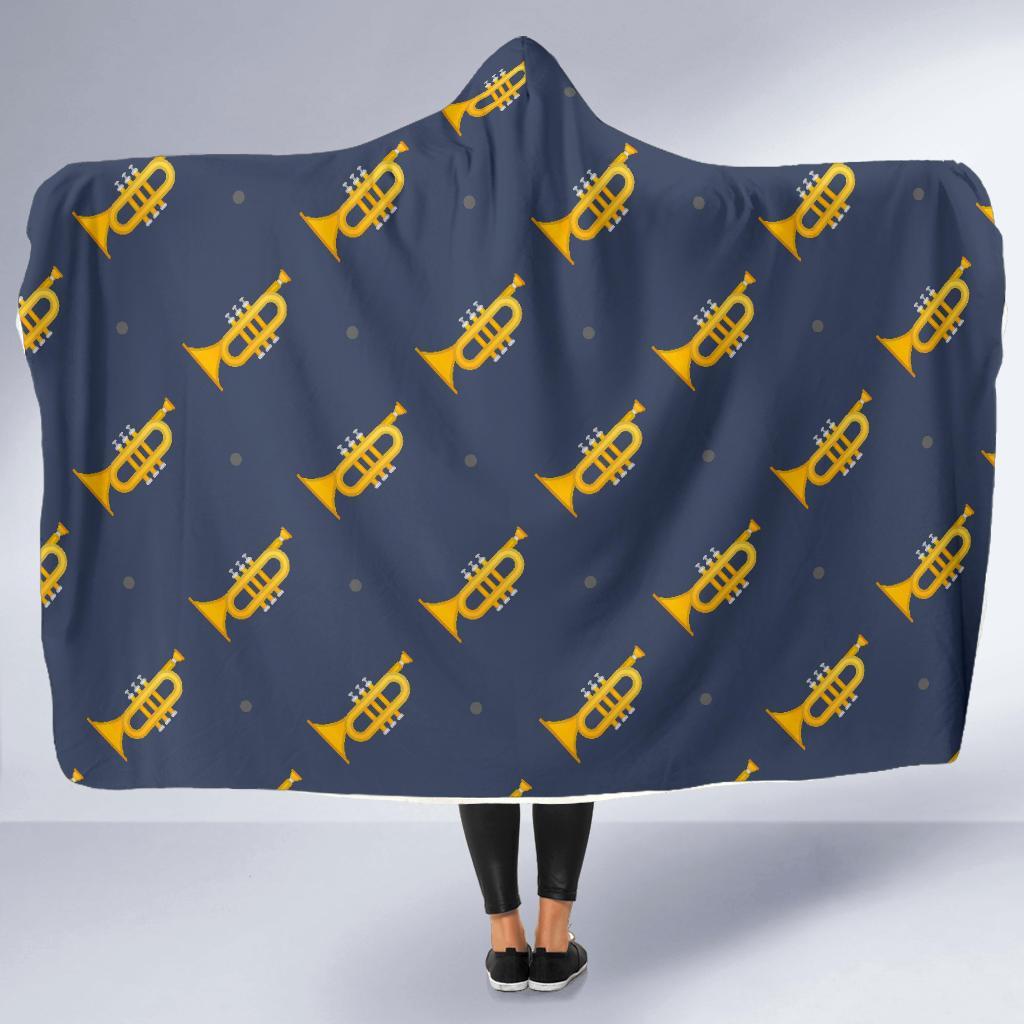 Trumpet Print Pattern Hooded Blanket-grizzshop