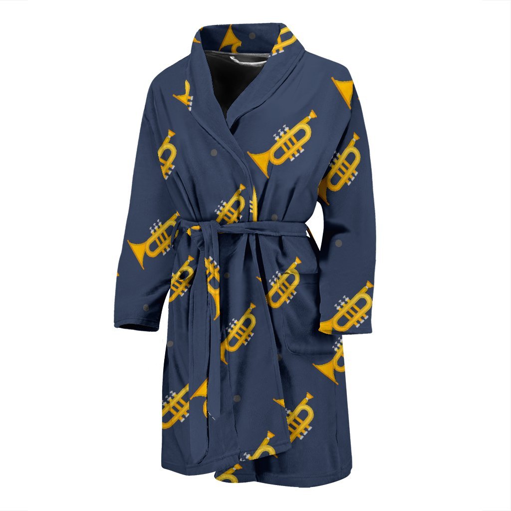 Trumpet Print Pattern Men Long Robe-grizzshop