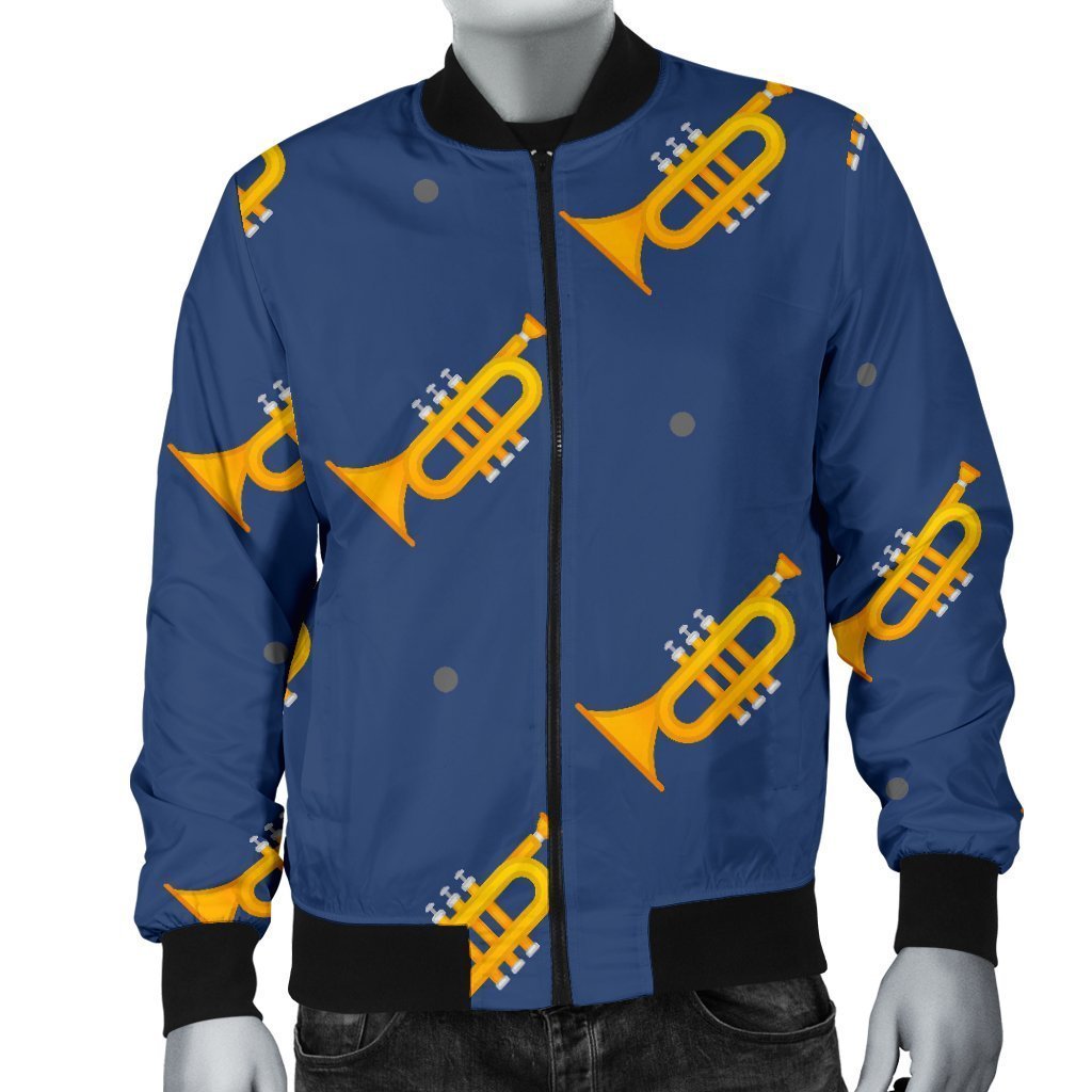 Trumpet Print Pattern Men's Bomber Jacket-grizzshop