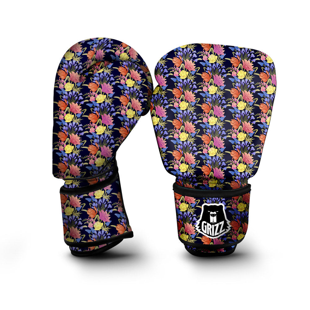 Tulip Colorful Print Pattern Boxing Gloves-grizzshop
