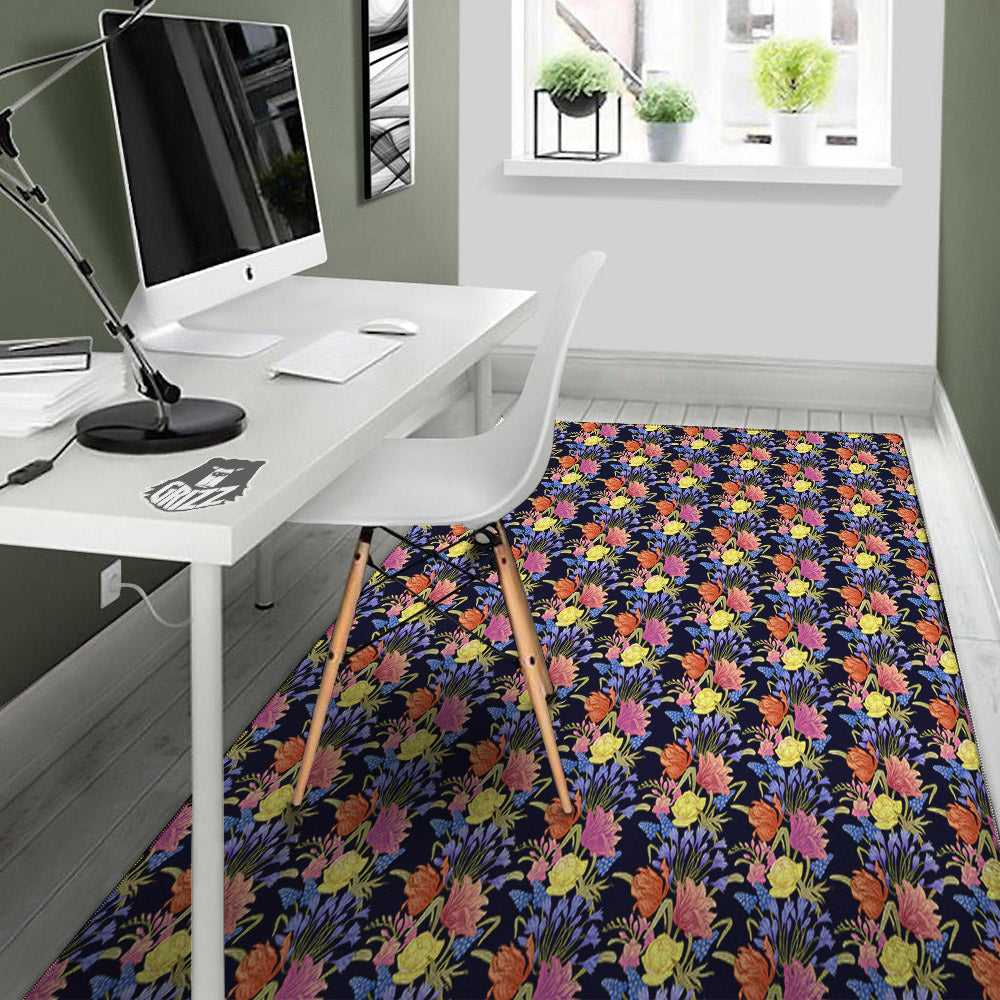 Tulip Colorful Print Pattern Floor Mat-grizzshop