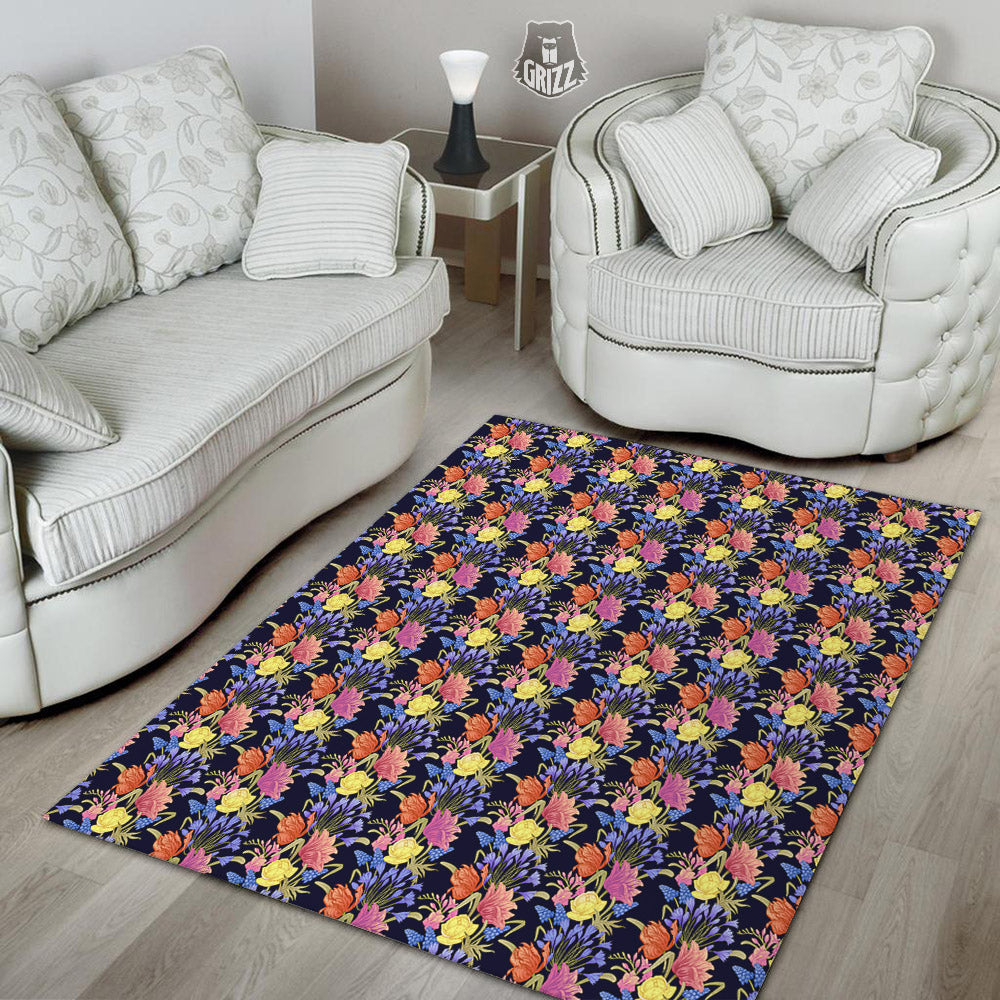 Tulip Colorful Print Pattern Floor Mat-grizzshop
