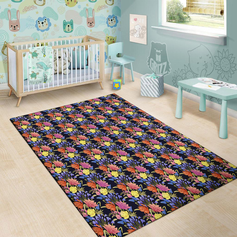 Tulip Colorful Print Pattern Floor Mat-grizzshop