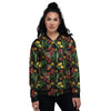 Tulip Embroidery Print Pattern Women's Bomber Jacket-grizzshop