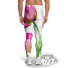 Tulip Flower Pink Watercolor Print Men's Leggings-grizzshop