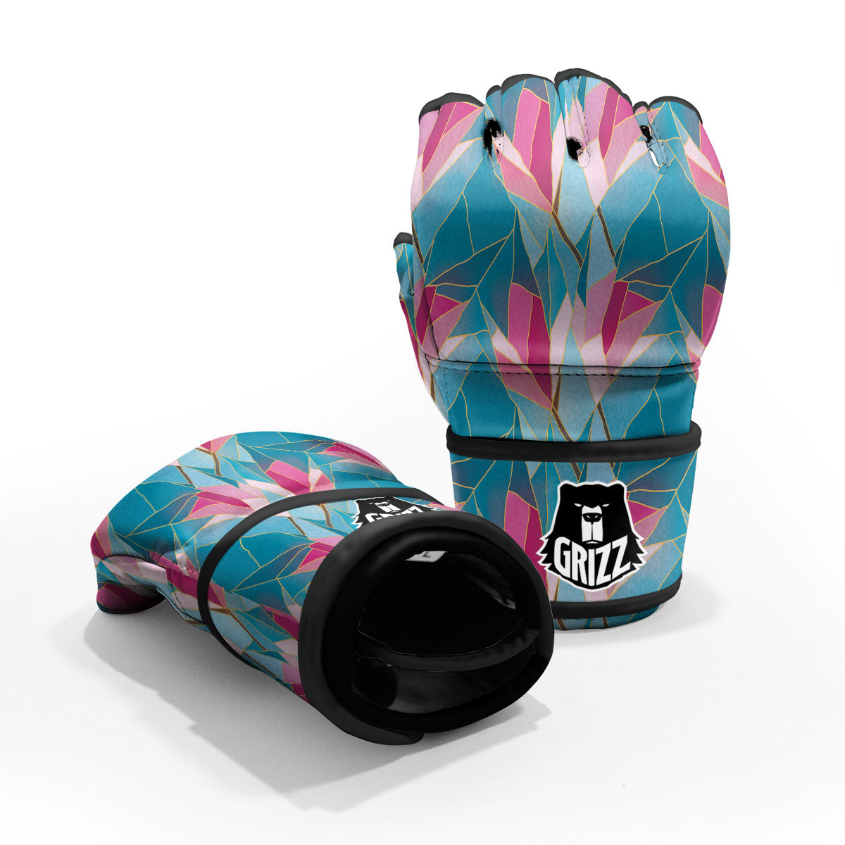Tulip Polygon Print Pattern MMA Gloves-grizzshop