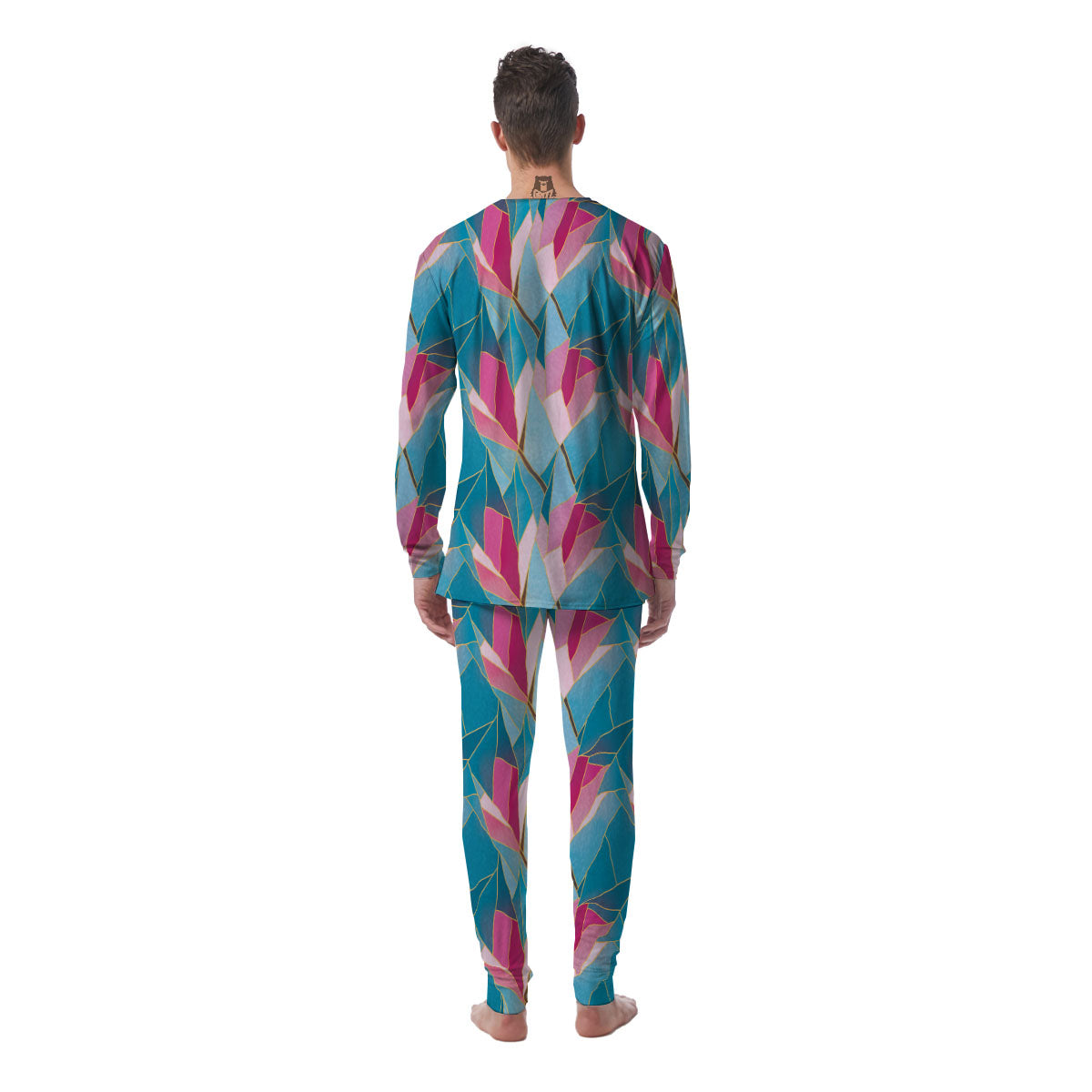 Tulip Polygon Print Pattern Men's Pajamas-grizzshop