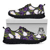 Tulip Purple And White Print Pattern Black Sneaker-grizzshop