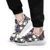 Tulip Purple And White Print Pattern White Athletic Shoes-grizzshop