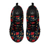 Tulip Red Print Pattern Black Sneaker-grizzshop