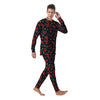 Tulip Red Print Pattern Men's Pajamas-grizzshop