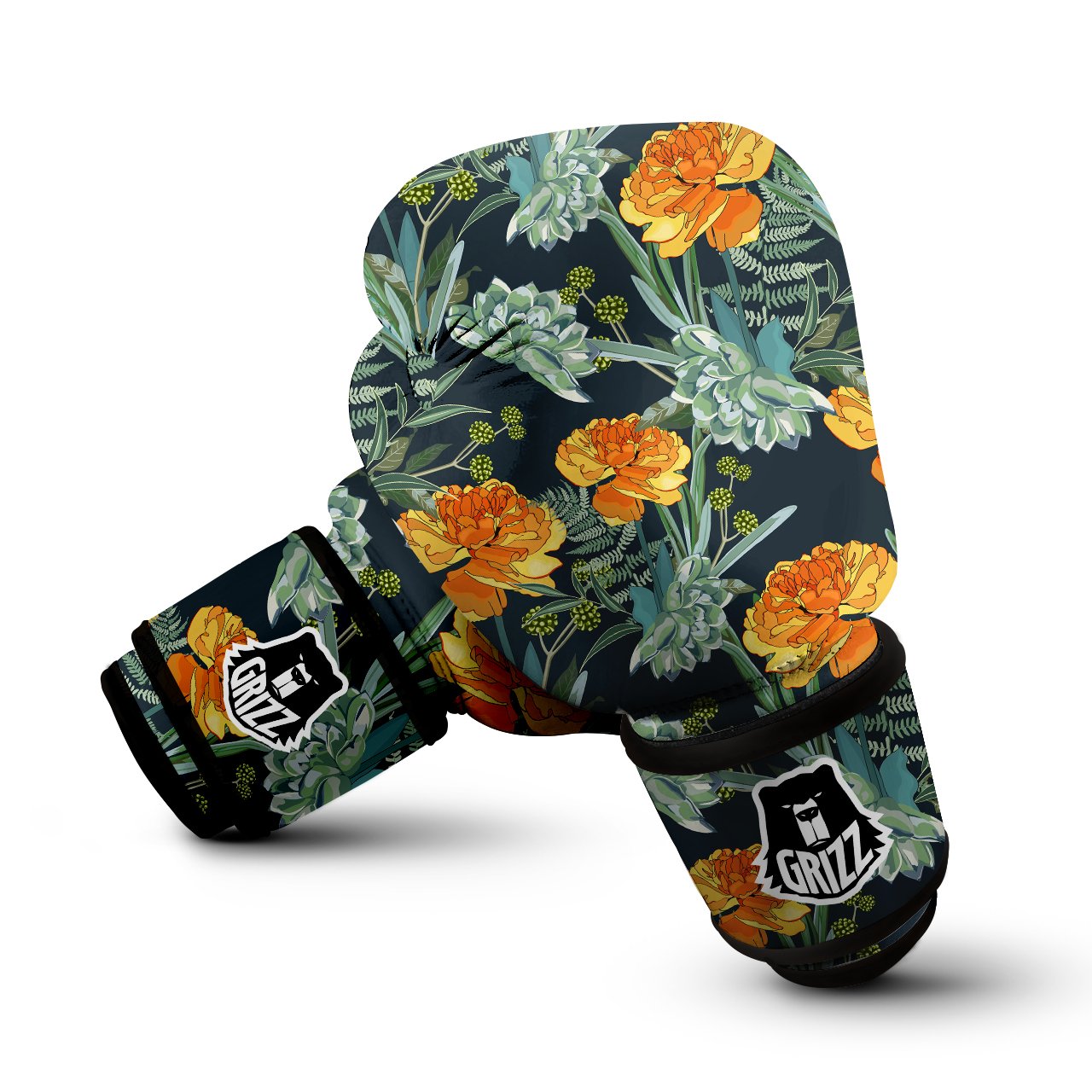 Tulip Spring Yellow Print Pattern Boxing Gloves-grizzshop